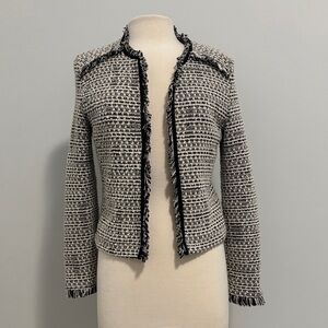 Chic Black and White Women's Tweed Jacket